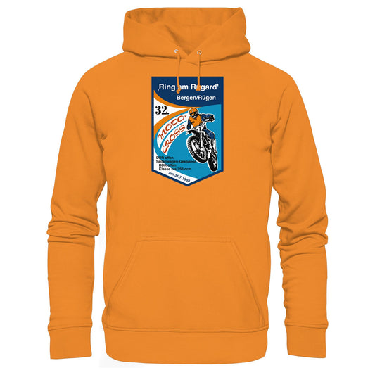 DDR Ostalgie Kapuze / Hoodie Unisex • RING AM RUGARD, RÜGEN 32. MOTO-CROSS-RENNEN 1988 (ORIGINAL-WIMPEL)