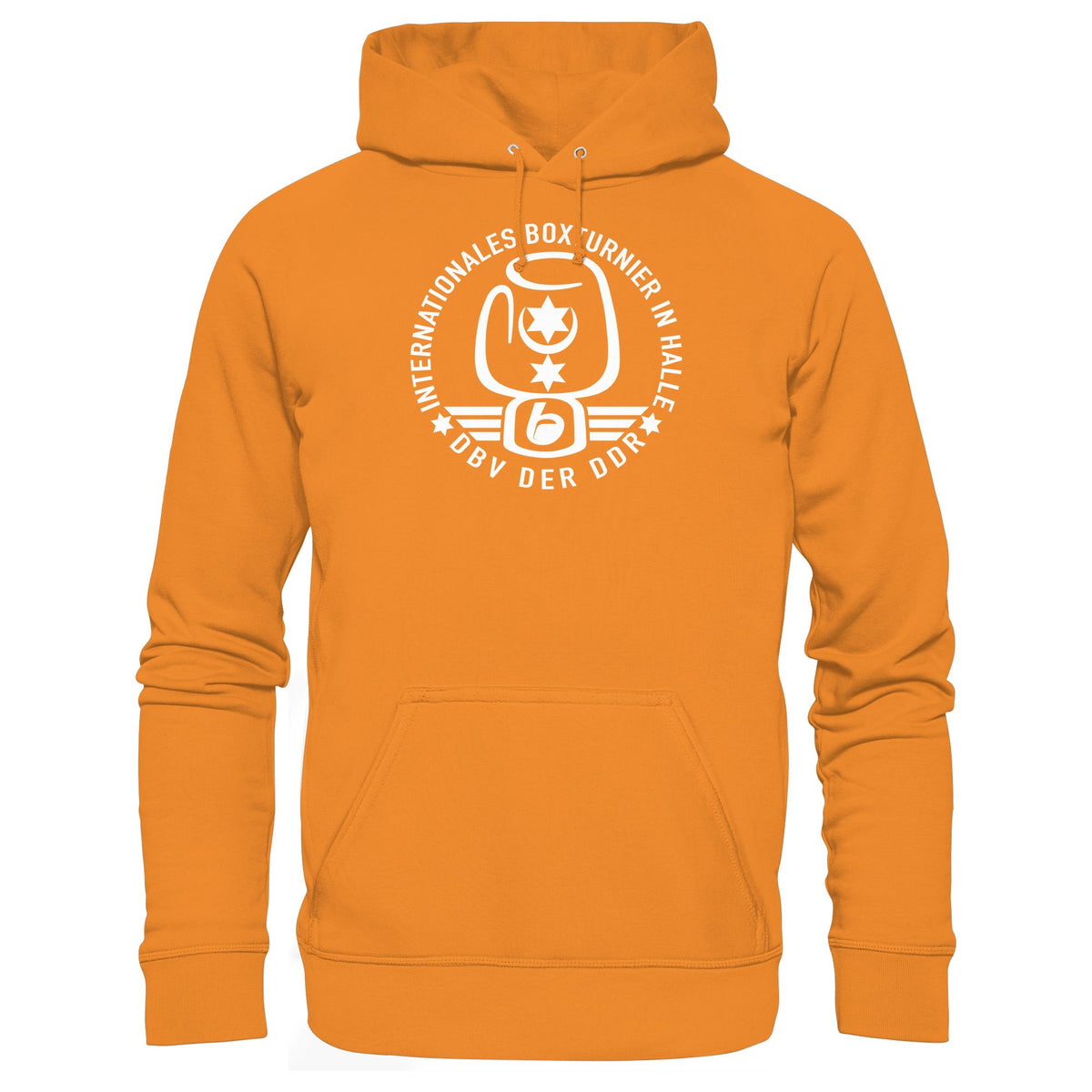 DDR Ostalgie Kapuze / Hoodie Unisex • INTERNATIONALES BOXTURNIER HALLE - DBV DER DDR