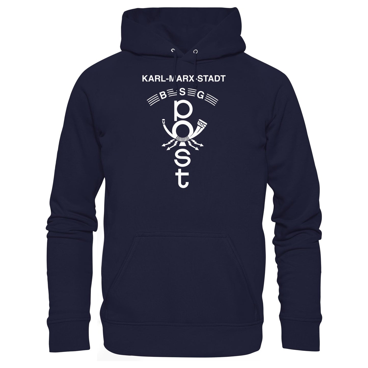 DDR Ostalgie Kapuze / Hoodie Unisex • BSG POST KARL-MARX-STADT (ORIGINAL WIMPEL)