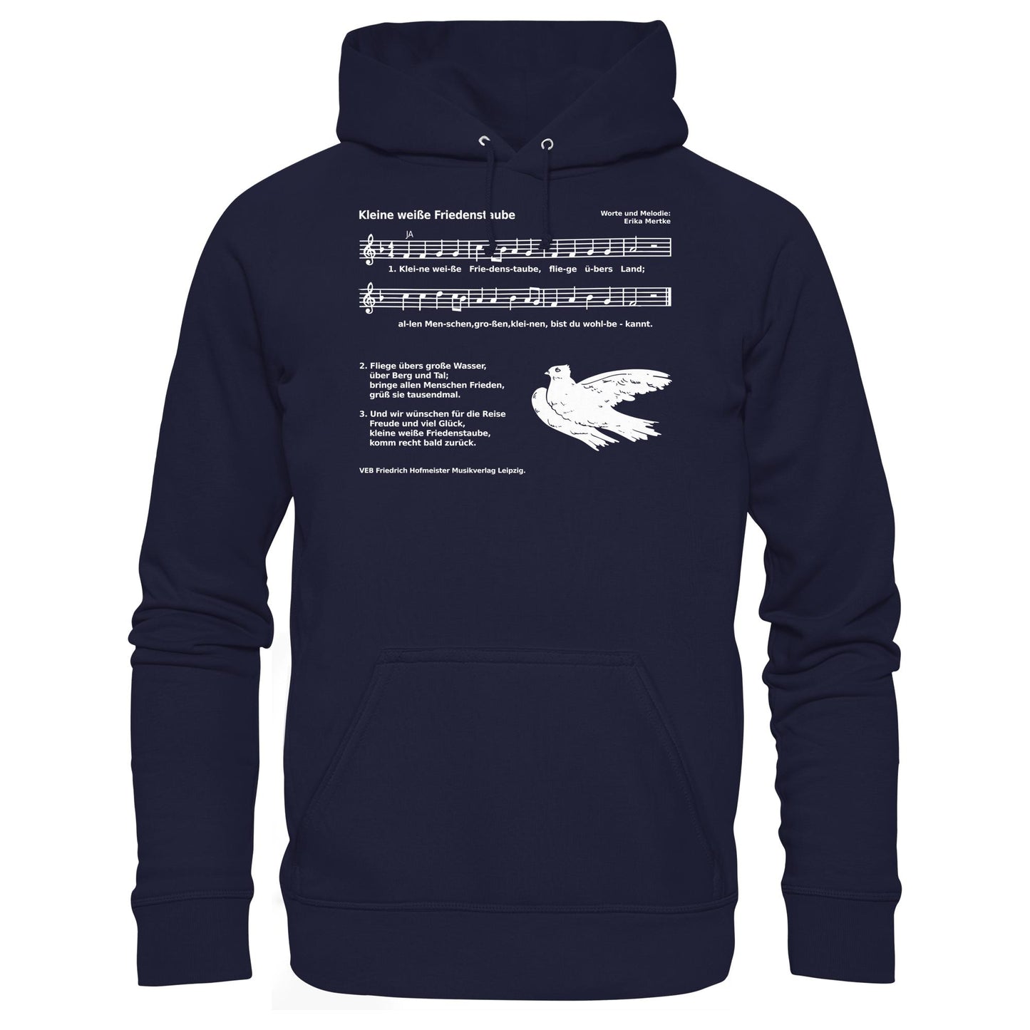 DDR Ostalgie Kapuze / Hoodie Unisex • KLEINE WEISSE FRIEDENSTAUBE (ORIGINAL AUS DER FIBEL)