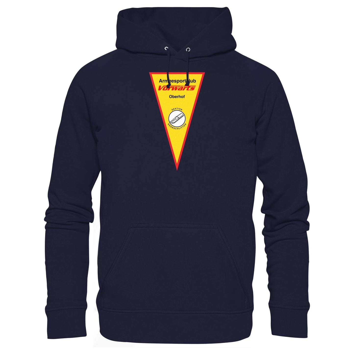 DDR Ostalgie Kapuze / Hoodie Unisex • ARMEESPORTKLUB VORWÄRTS OBERHOF - RENNSCHLITTEN