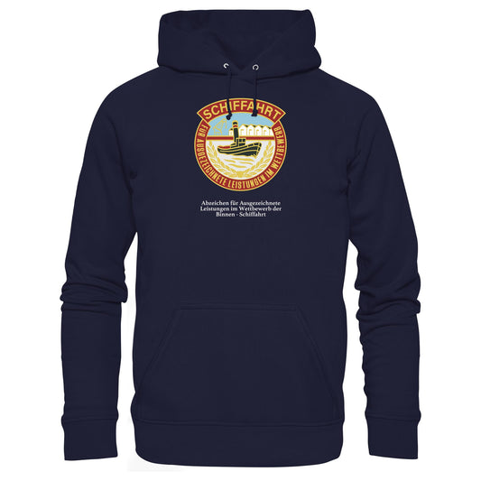 DDR Ostalgie Kapuze / Hoodie Unisex • BINNEN-SCHIFFAHRT - ABZEICHEN FÜR AUSGEZEICHNETE LEISTUNGEN