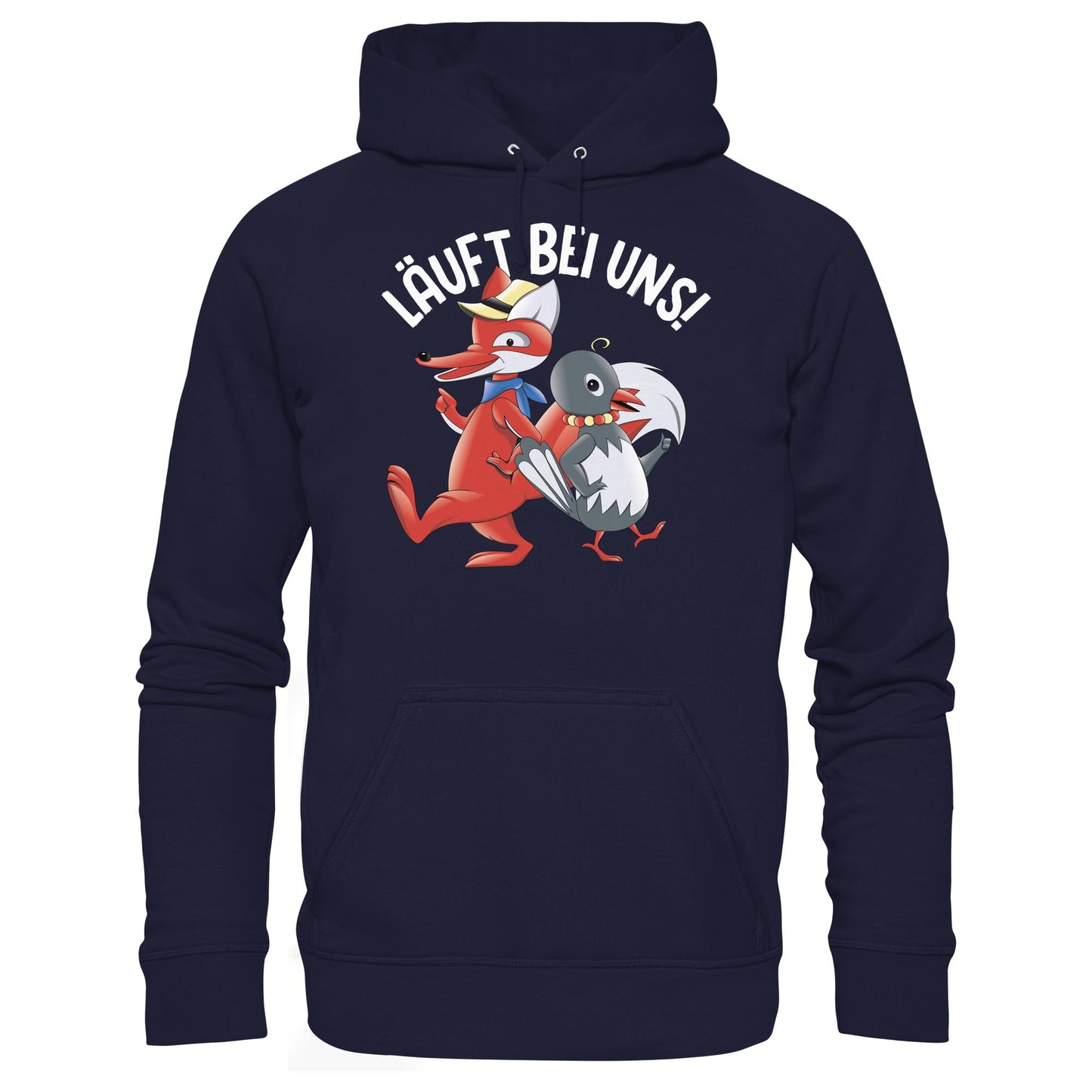 DDR Ostalgie Kapuze / Hoodie Unisex • UNSER SANDMÄNNCHEN - HERR FUCHS & FRAU ELSTER, LÄUFT BEI UNS!