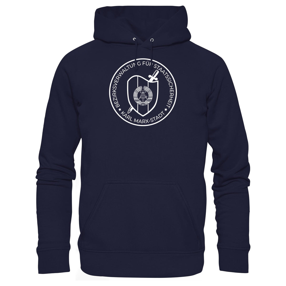 DDR Ostalgie Kapuze / Hoodie Unisex • BEZIRKSVERWALTUNG STAATSSICHERHEIT KARL MARX STADT