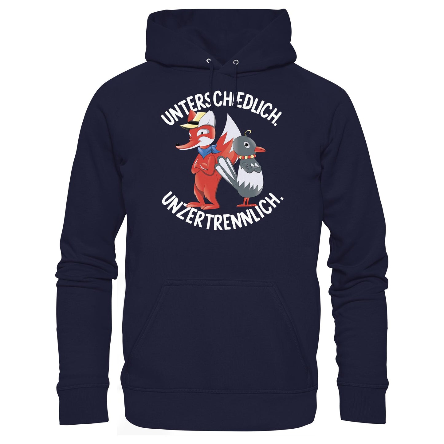 DDR Ostalgie Kapuze / Hoodie Unisex • UNSER SANDMÄNNCHEN - HERR FUCHS & FRAU ELSTER, UNZERTRENNLICH