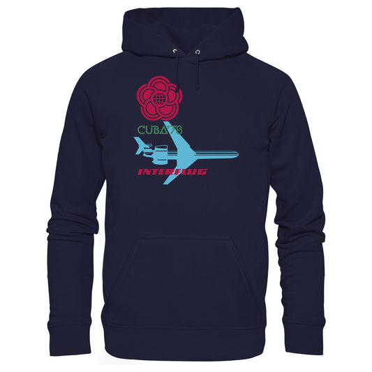 DDR Ostalgie Kapuze / Hoodie Unisex • INTERFLUG BERLIN - CUBA WELTFESTSPIELE 1978 (ORIGINAL SONDERSTEMPEL)