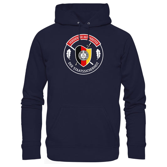 DDR Ostalgie Kapuze / Hoodie Unisex • VERDIENTER MITARBEITER DER STAATSSICHERHEIT (ORIGINAL ORDEN)