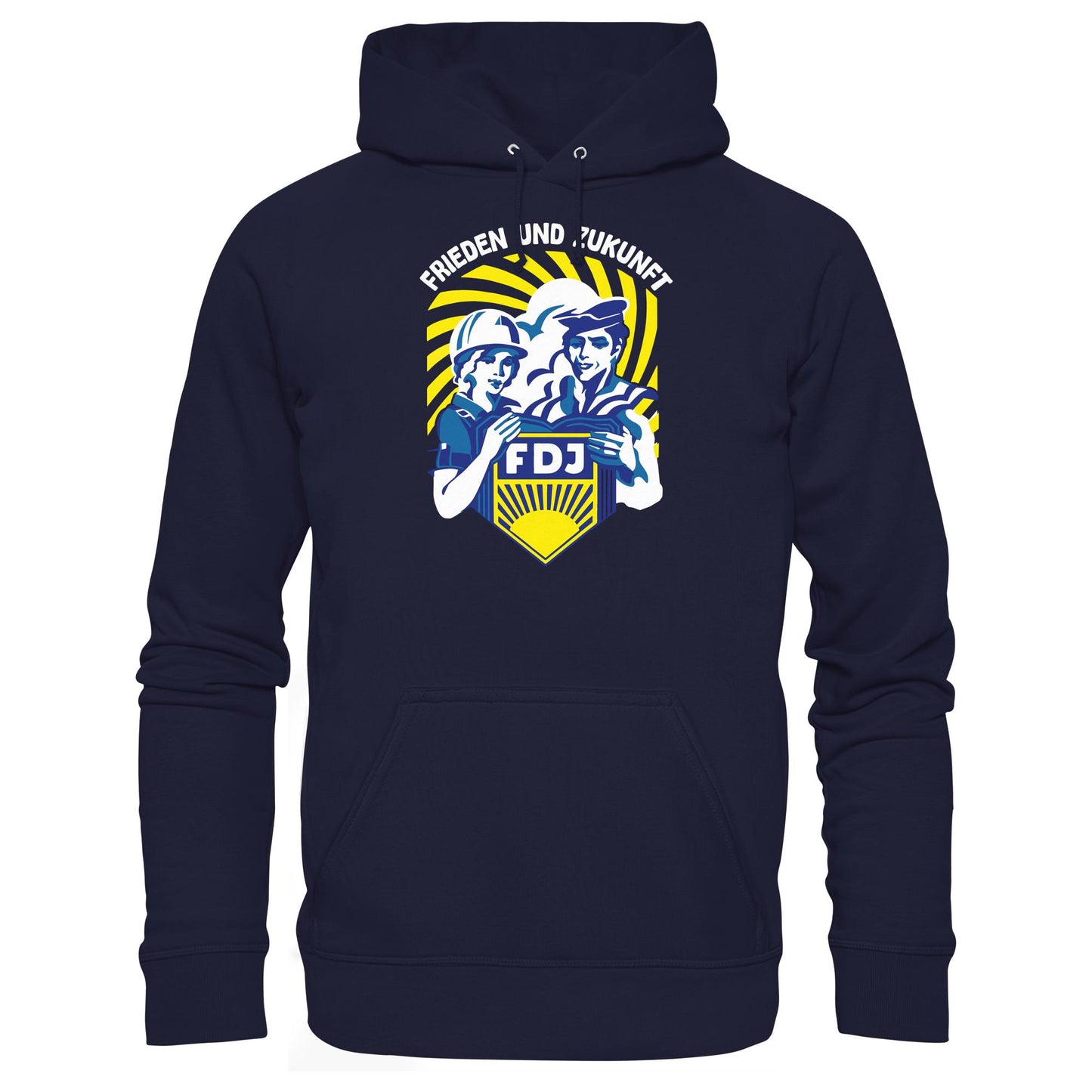 DDR Ostalgie Kapuze / Hoodie Unisex • FDJ - FRIEDEN UND ZUKUNFT (ORIGINAL WIMPEL)
