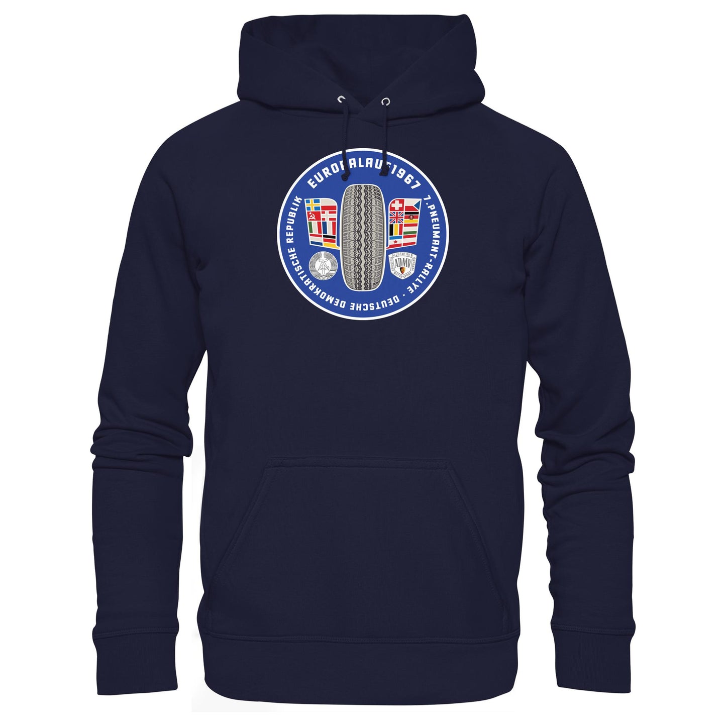 DDR Ostalgie Kapuze / Hoodie Unisex • PNEUMANT RALLYE, EUROPALAUF 1967