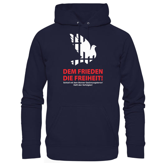 DDR Ostalgie Kapuze / Hoodie Unisex • DEM FRIEDEN DIE FREIHEIT! (ORIGINAL-PLAKAT)