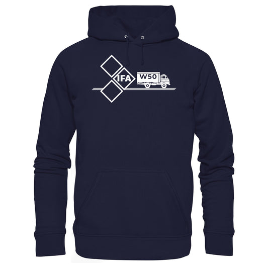 DDR Ostalgie Kapuze / Hoodie Unisex • IFA W50 (ORIGINAL SCHILD)
