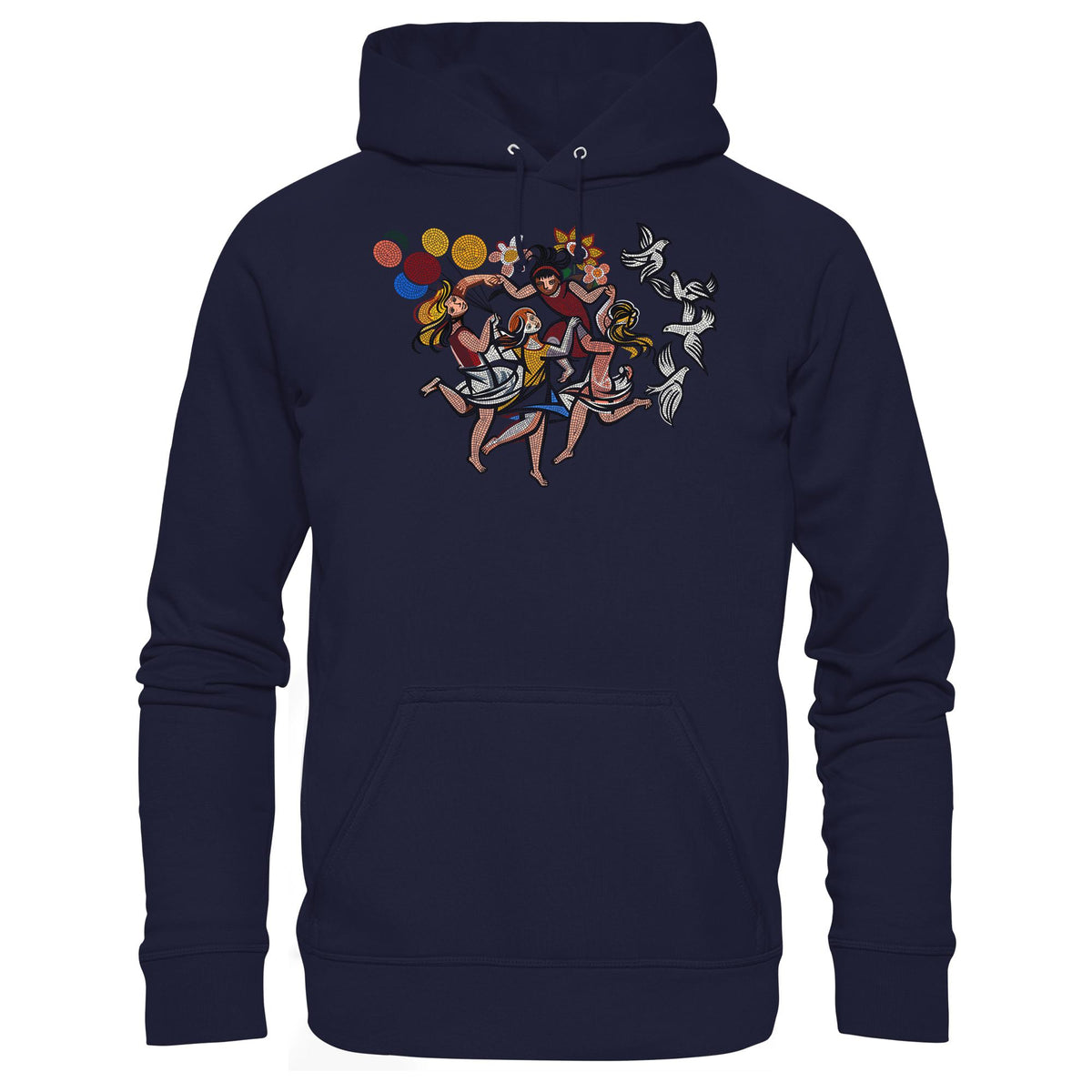 DDR Ostalgie Kapuze / Hoodie Unisex • WALTER WOMACKA - TANZENDE MÄDCHEN MIT FRIEDENSTAUBEN (MOSAIK HAUS DES LEHRERS, 1964)