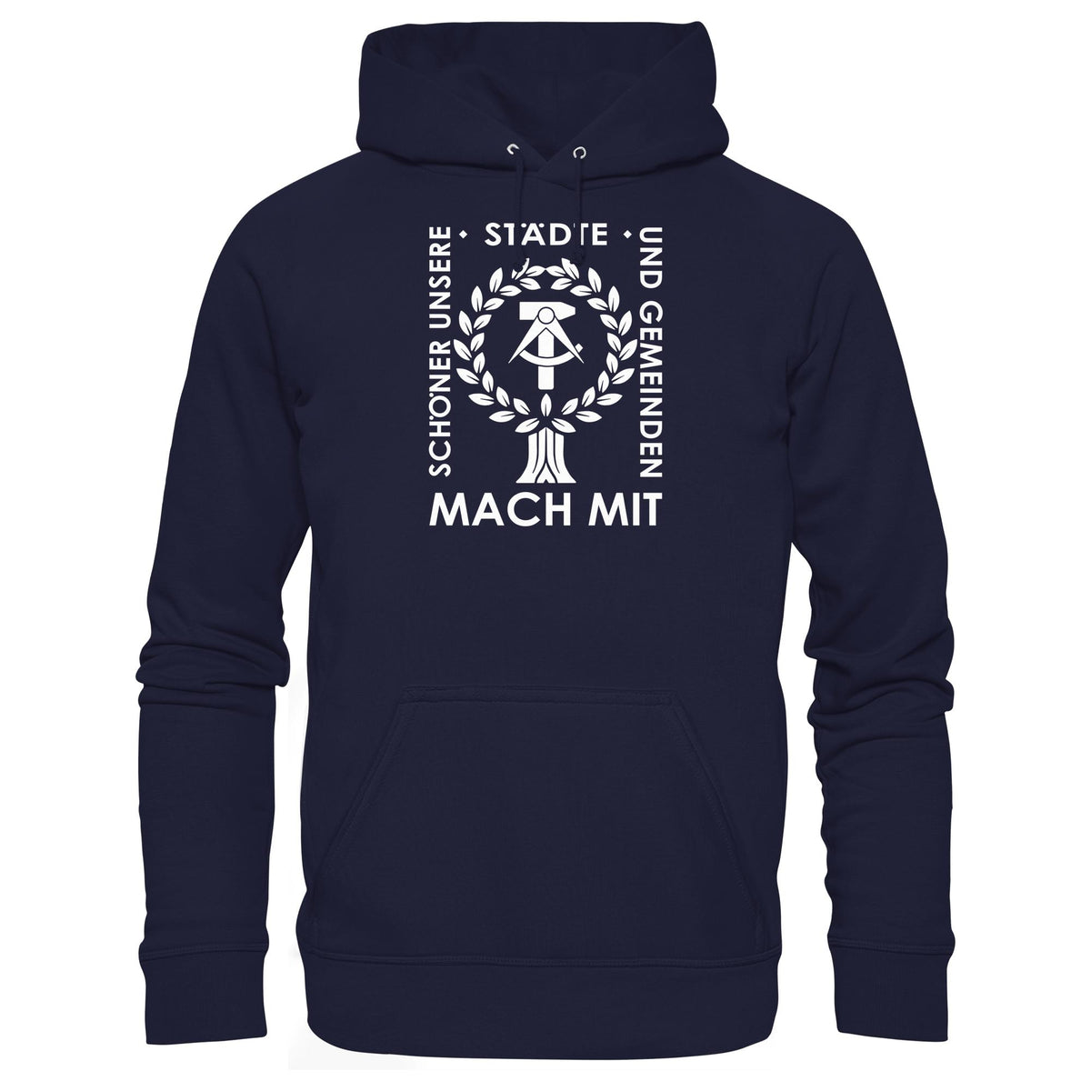 DDR Ostalgie Kapuze / Hoodie Unisex • SCHÖNER UNSERE STÄDTE - DUNKEL