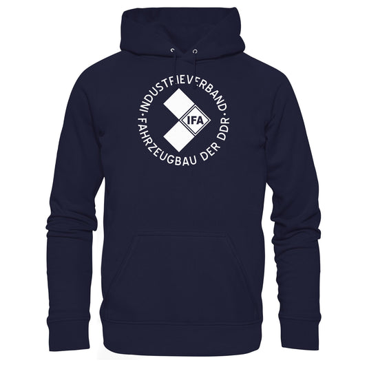 DDR Ostalgie Kapuze / Hoodie Unisex • IFA INDUSTRIEVERBAND FAHRZEUGBAU ( LOGO 1970er) - dunkel