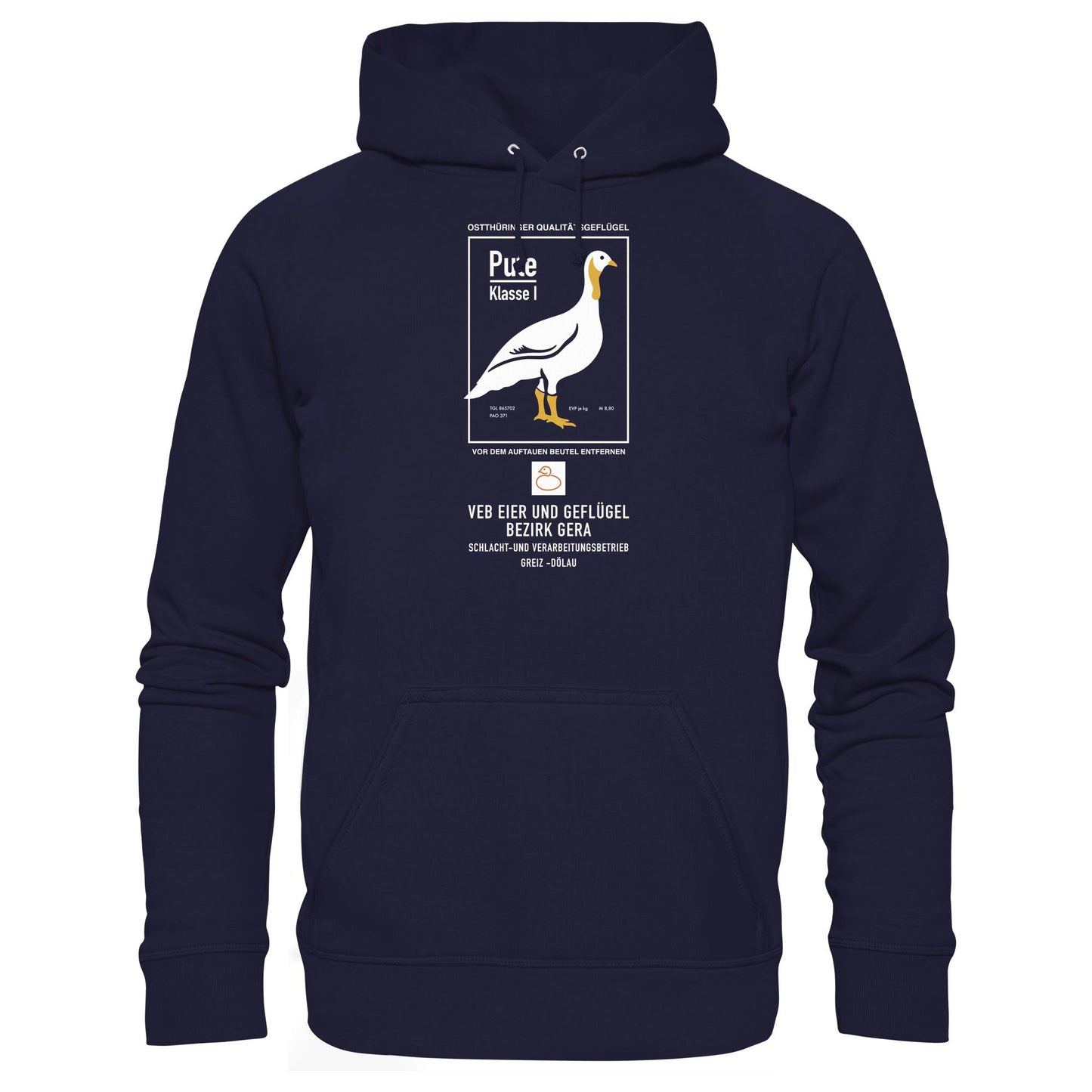DDR Ostalgie Kapuze / Hoodie Unisex • PUTE KLASSE 1 - VEB EIER UND GEFLÜGEL GERA