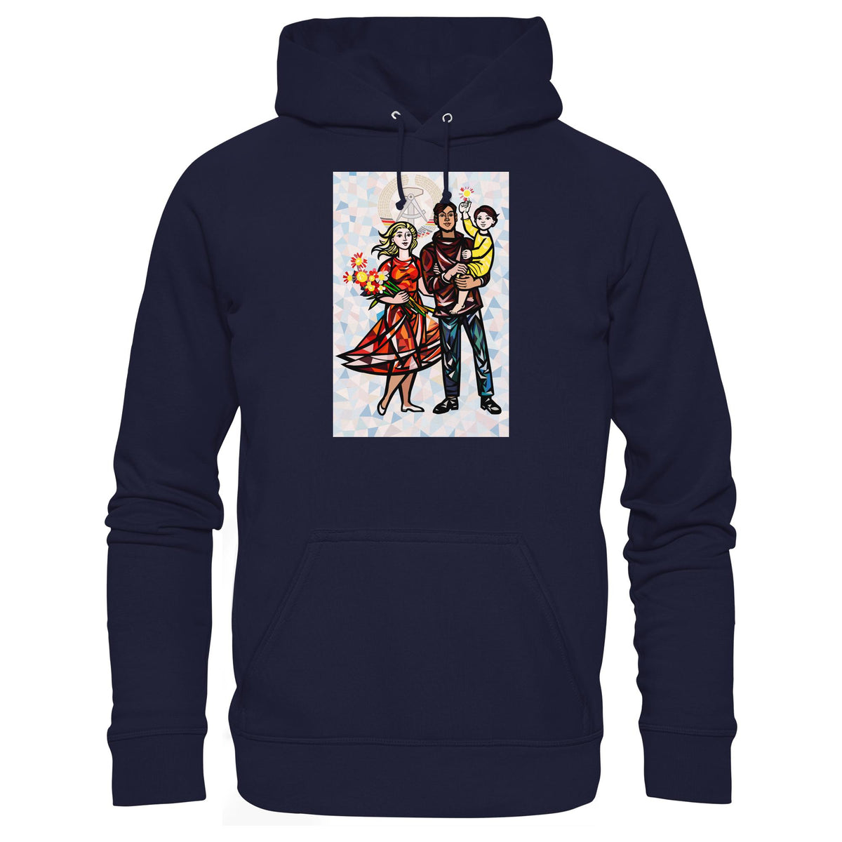 DDR Ostalgie Kapuze / Hoodie Unisex • WALTER WOMACKA - UNSERE FAMILIE mit Hintergrund (STAATSRATSGEBÄUDE, Aus der Geschichte der Deutschen Arbeiterbewegung, 1964)