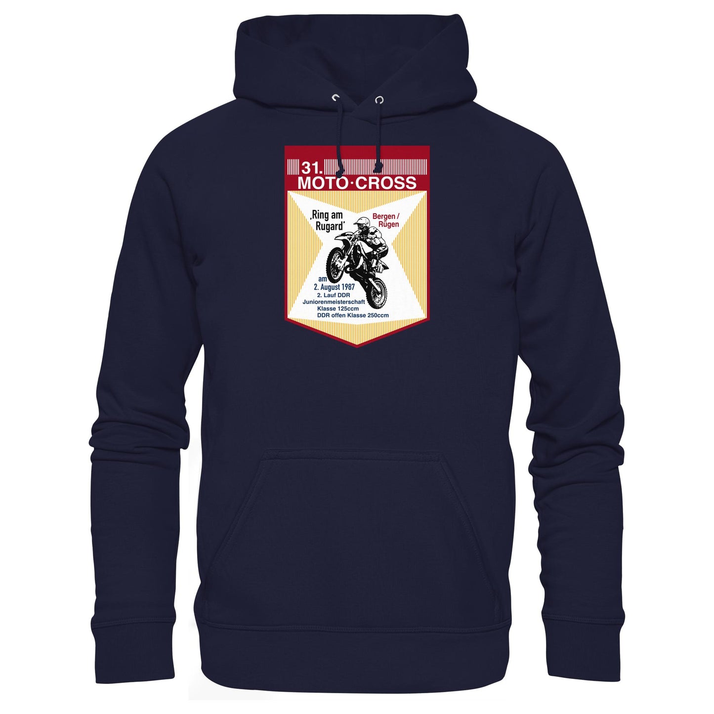 DDR Ostalgie Kapuze / Hoodie Unisex • 31. MOTO-CROSS DDR-MEISTERSCHAFT - 1987 BERGEN RÜGEN
