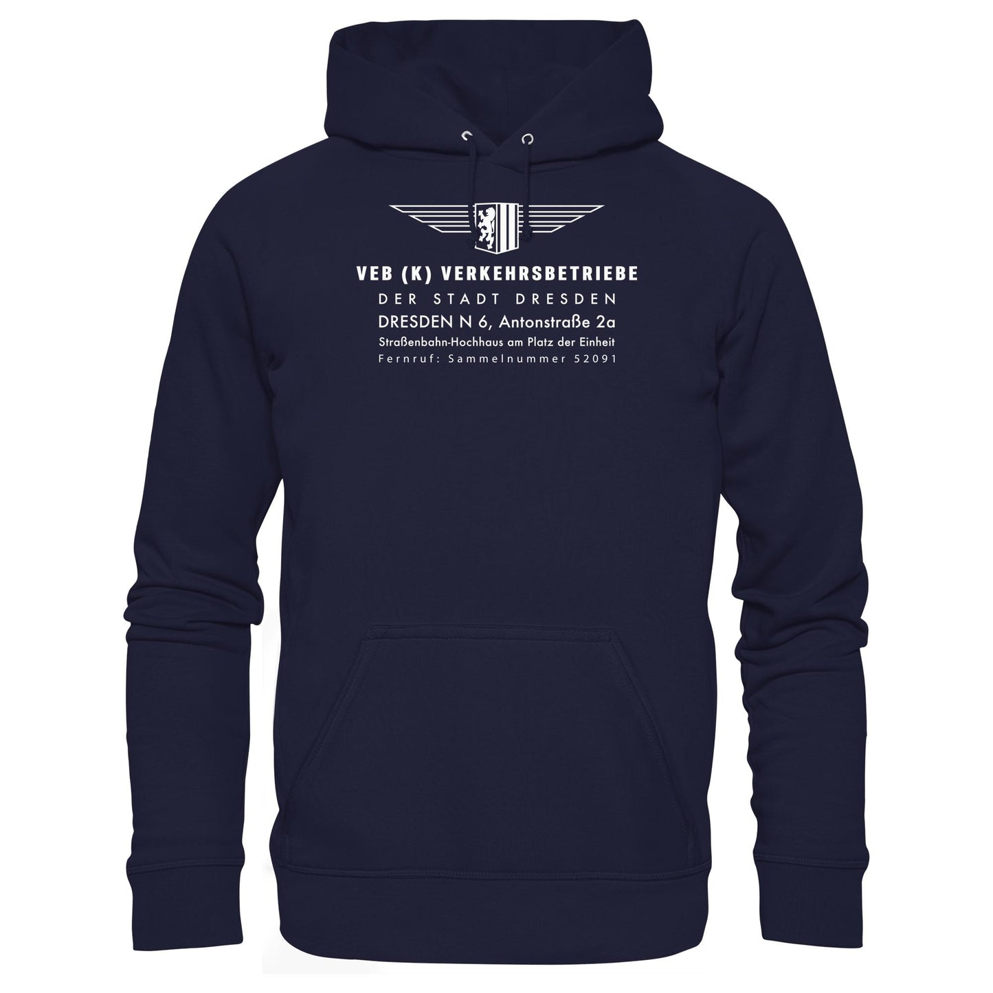 DDR Ostalgie Kapuze / Hoodie Unisex • VEB VERKEHRSBETRIEBE DRESDEN