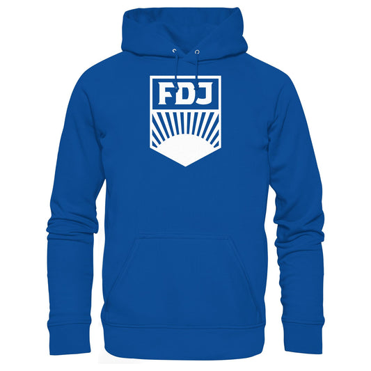 DDR Ostalgie Kapuze / Hoodie Unisex • FDJ FREIE DEUTSCHE JUGEND - WEISS
