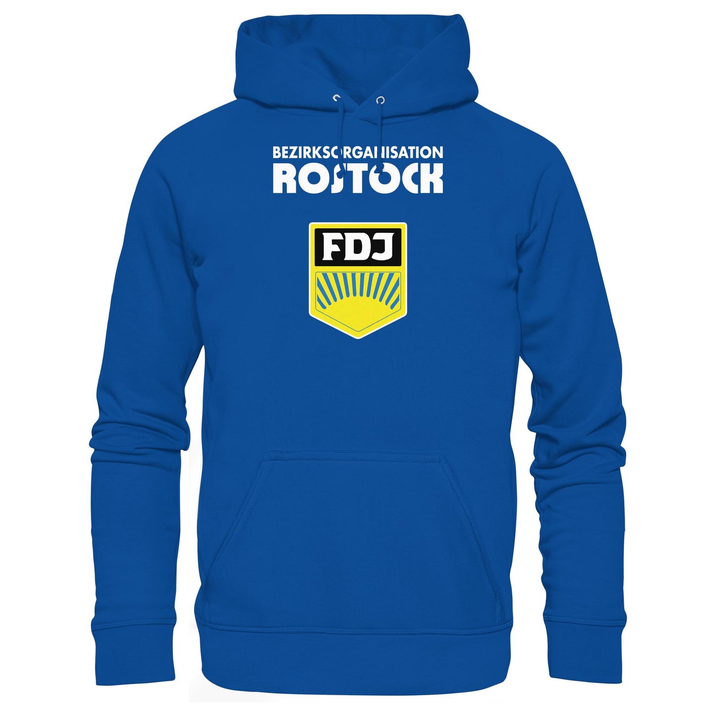 DDR Ostalgie Kapuze / Hoodie Unisex • BEZIRKSORGANISATION ROSTOCK (ORIGINAL-WIMPEL)