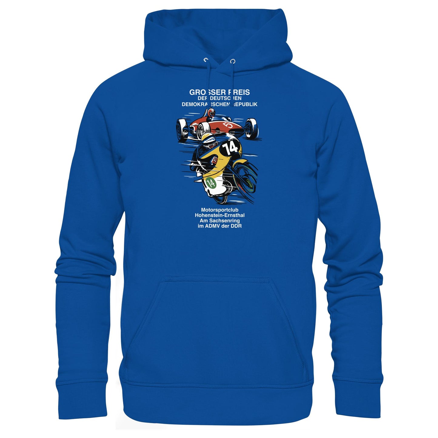 DDR Ostalgie Kapuze / Hoodie Unisex • MOTORSPORT HOHENSTEIN-ERNSTHAL - GROSSER PREIS DER DDR