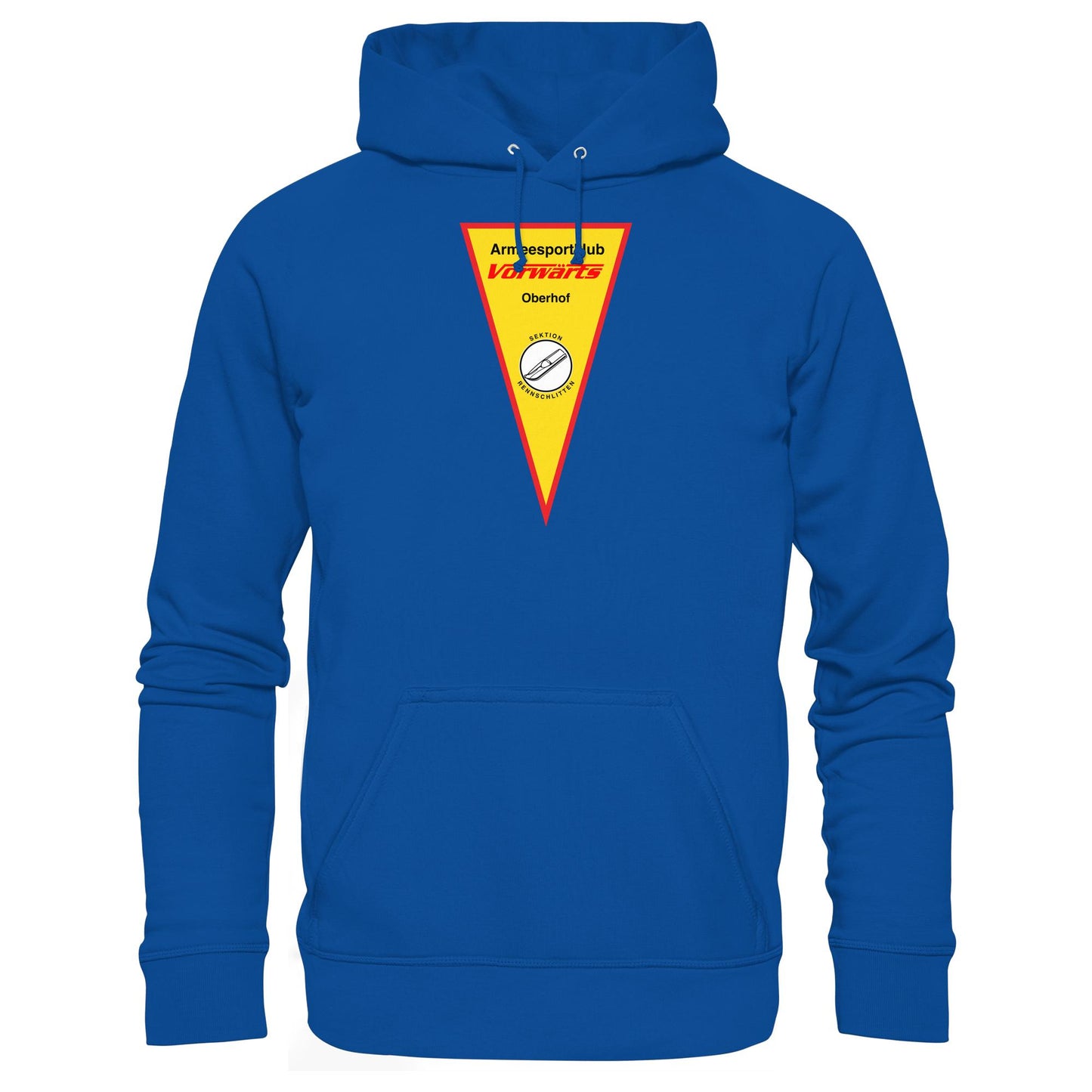 DDR Ostalgie Kapuze / Hoodie Unisex • ARMEESPORTKLUB VORWÄRTS OBERHOF - RENNSCHLITTEN