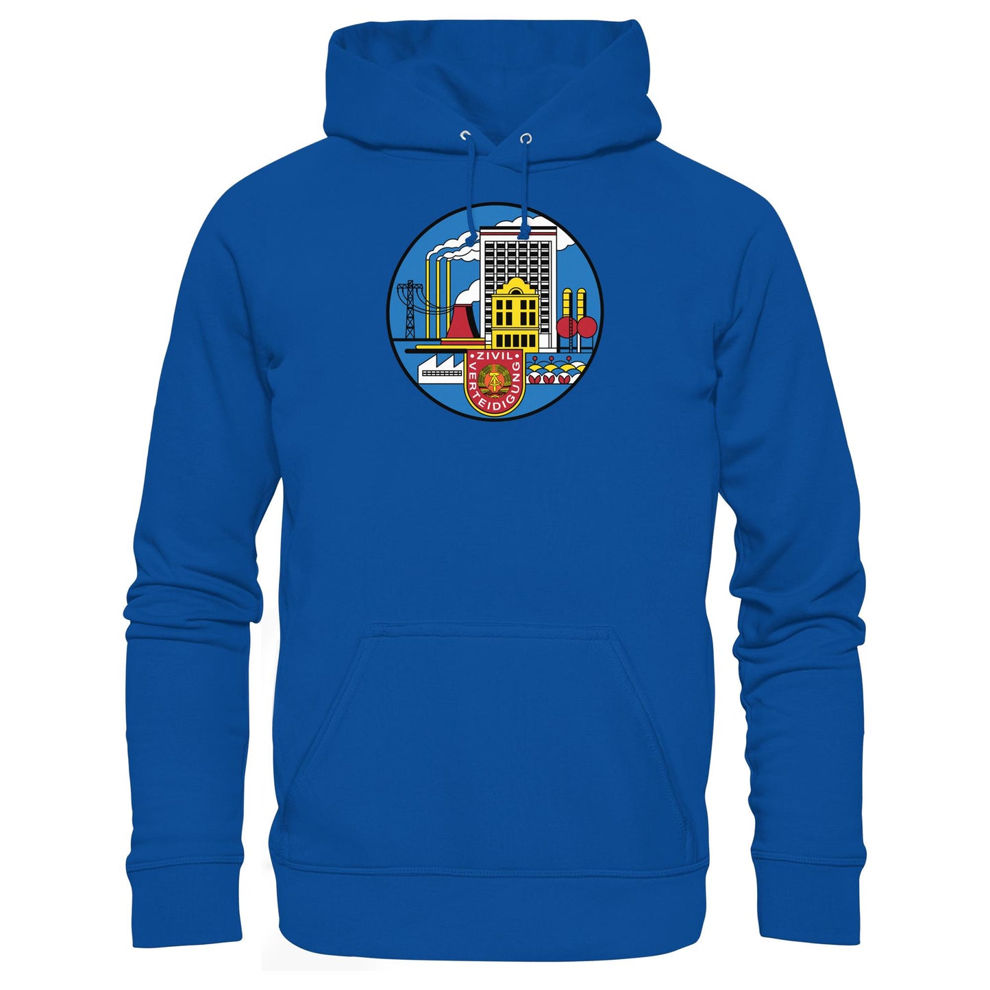 DDR Ostalgie Kapuze / Hoodie Unisex • DDR ZIVILVERTEIDIGUNG (ORIGINAL GLAS-DESIGN)