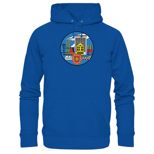 DDR Ostalgie Kapuze / Hoodie Unisex • DDR ZIVILVERTEIDIGUNG (ORIGINAL GLAS-DESIGN)