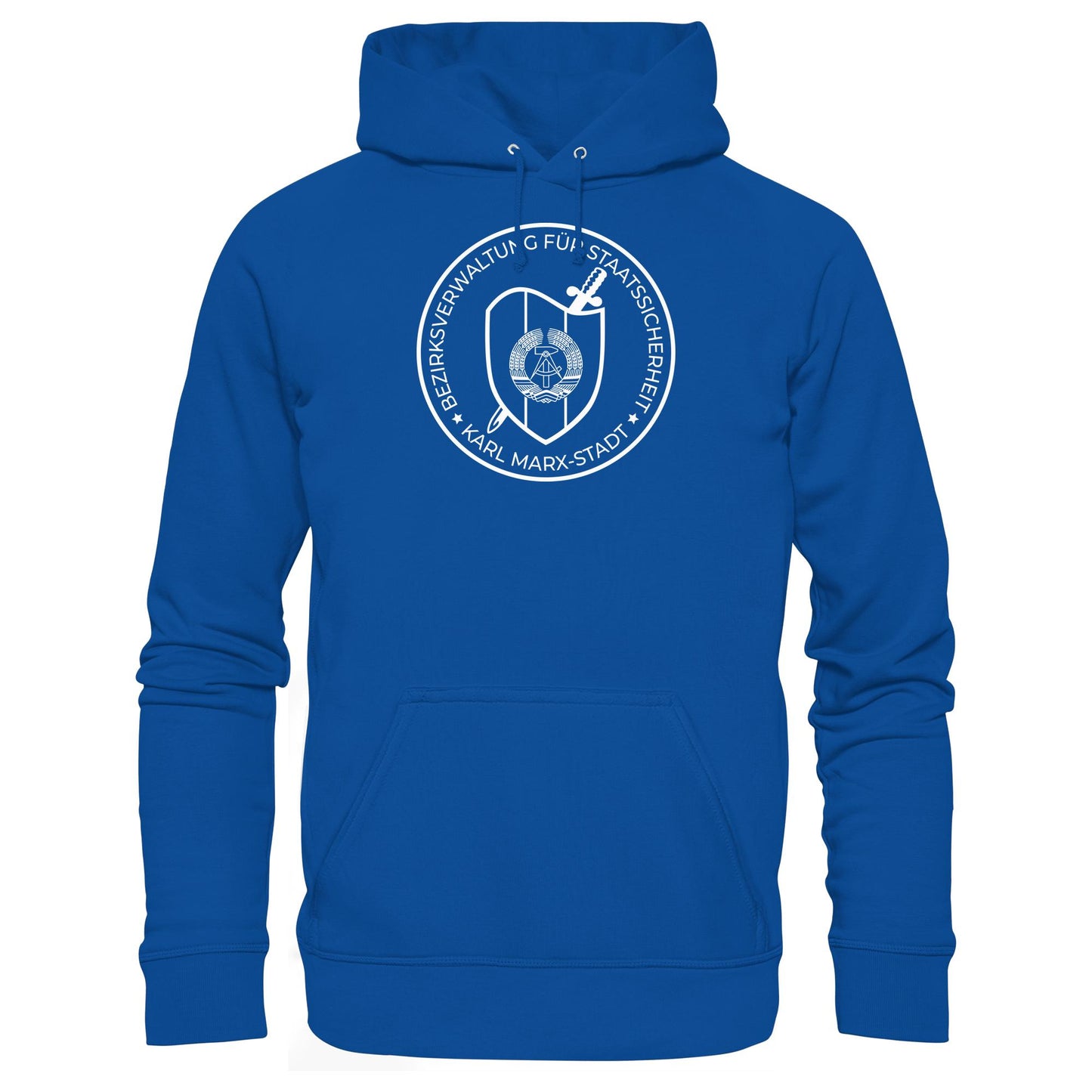 DDR Ostalgie Kapuze / Hoodie Unisex • BEZIRKSVERWALTUNG STAATSSICHERHEIT KARL MARX STADT