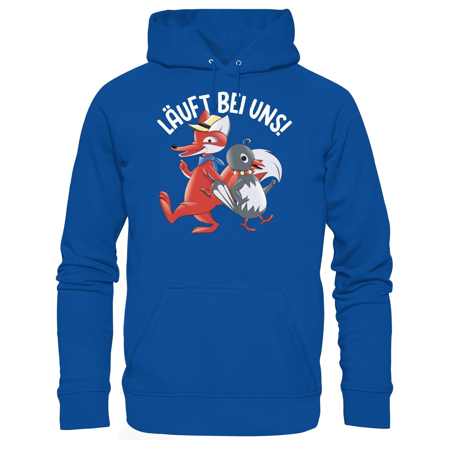 DDR Ostalgie Kapuze / Hoodie Unisex • UNSER SANDMÄNNCHEN - HERR FUCHS & FRAU ELSTER, LÄUFT BEI UNS!