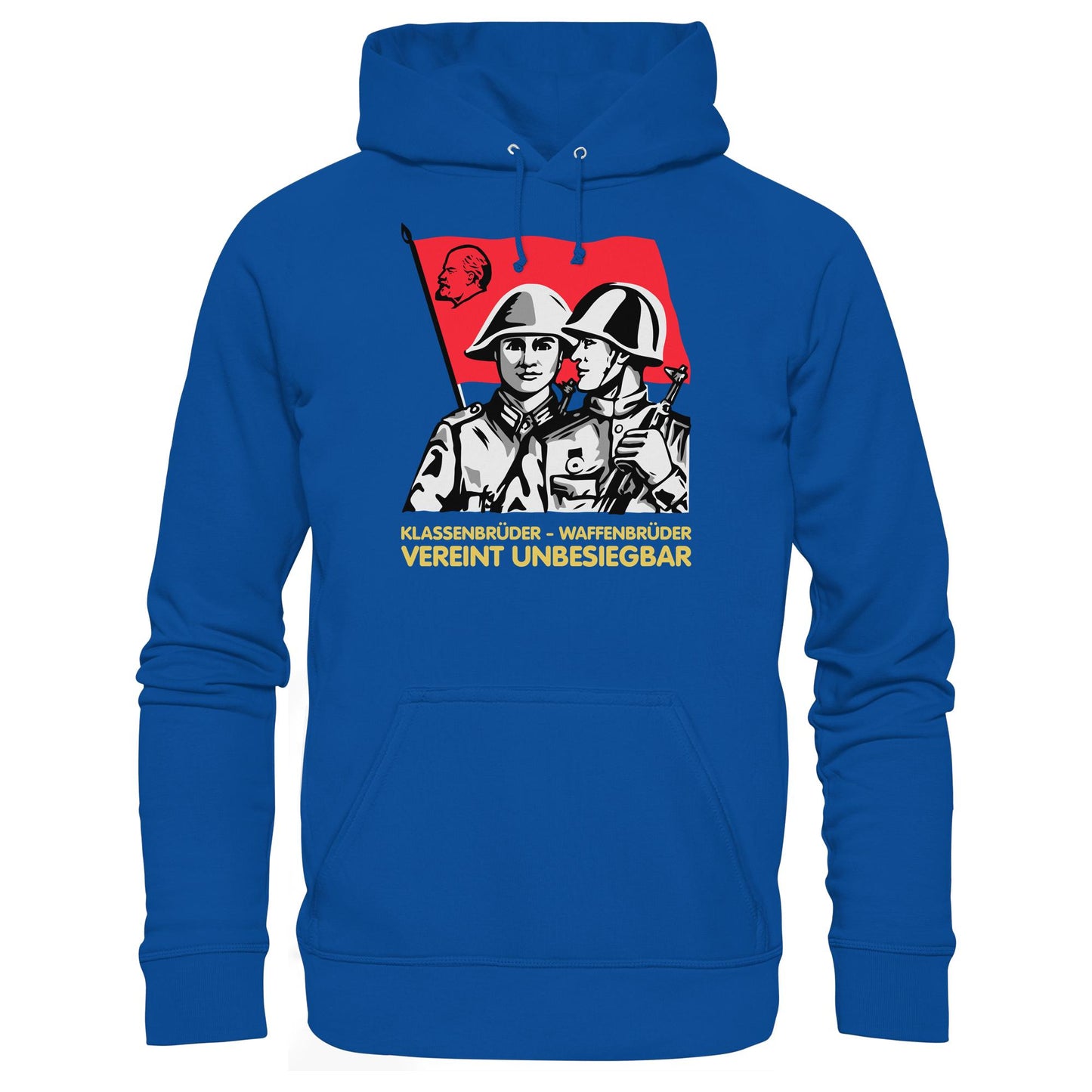 DDR Ostalgie Kapuze / Hoodie Unisex • KLASSENBRÜDER WAFFENBRÜDER - VEREINT UNBESIEGBAR (NVA)
