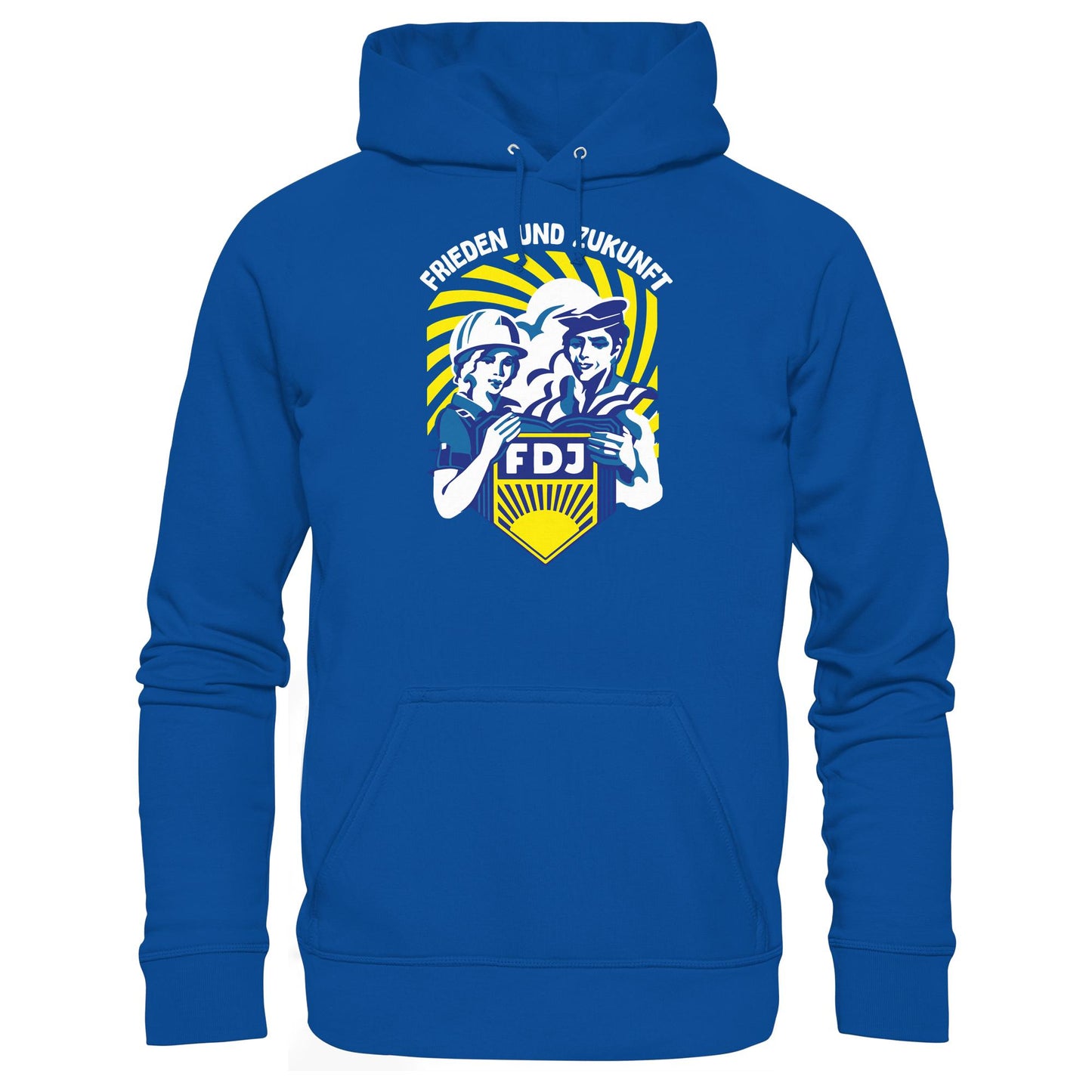 DDR Ostalgie Kapuze / Hoodie Unisex • FDJ - FRIEDEN UND ZUKUNFT (ORIGINAL WIMPEL)
