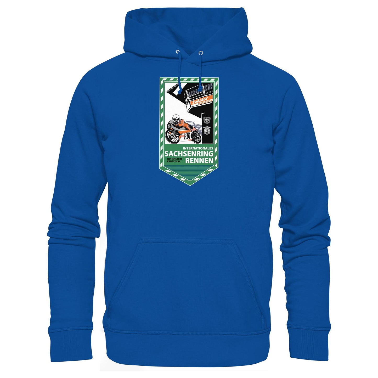 DDR Ostalgie Kapuze / Hoodie Unisex • SACHSENRING-RENNEN ZWICKAU 1990 (ORIGINAL-WIMPEL)