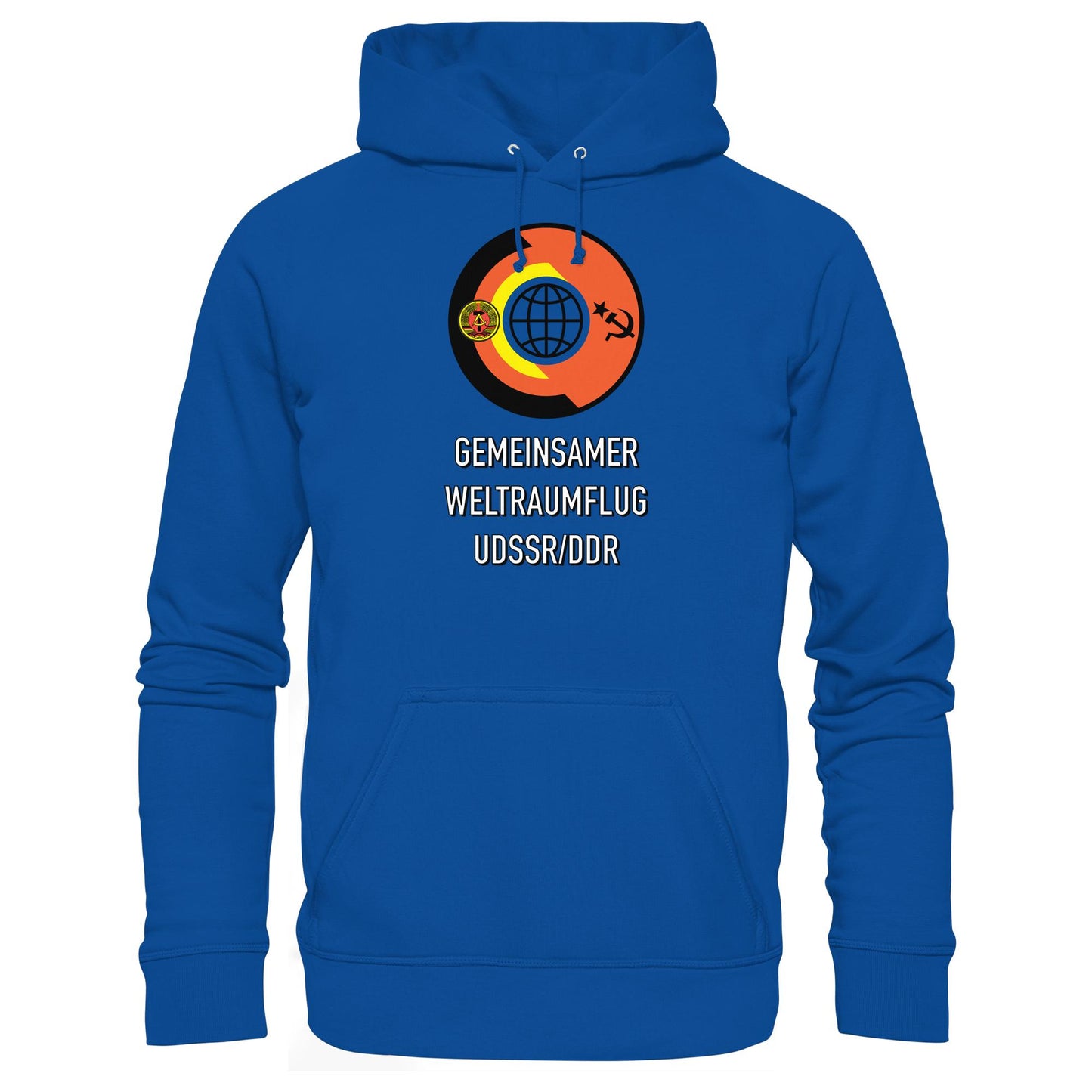 DDR Ostalgie Kapuze / Hoodie Unisex • GEMEINSAMER WELTRAUMFLUG UDSSR-DDR (ORIGINAL WIMPEL)