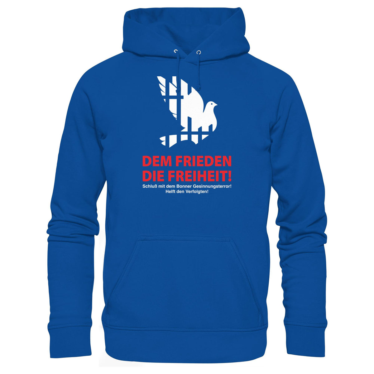 DDR Ostalgie Kapuze / Hoodie Unisex • DEM FRIEDEN DIE FREIHEIT! (ORIGINAL-PLAKAT)