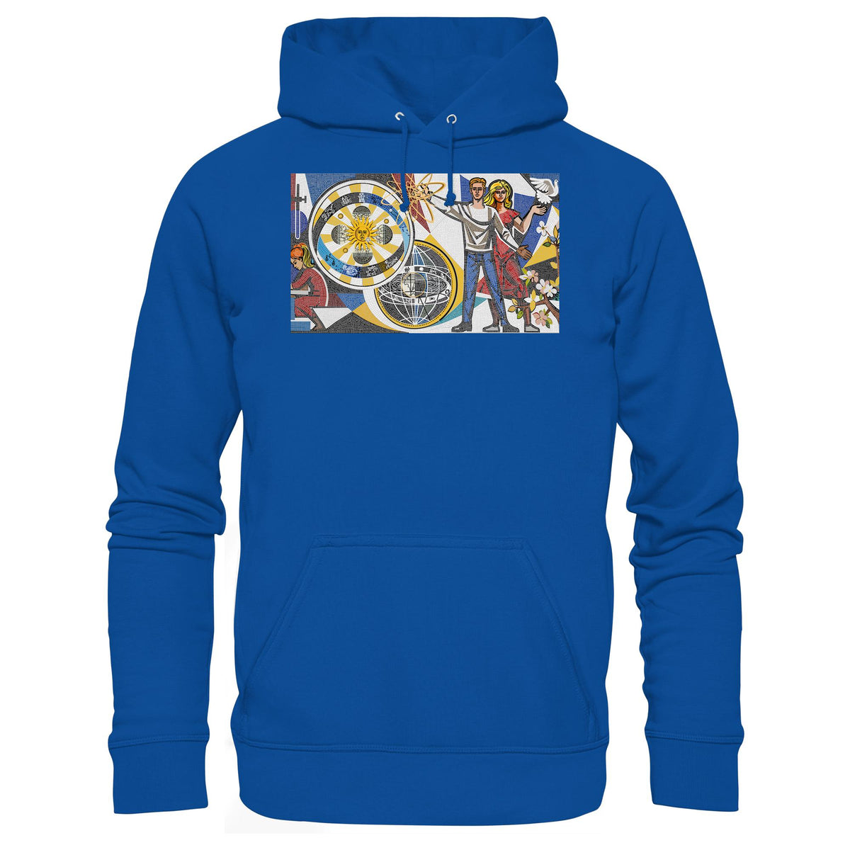 DDR Ostalgie Kapuze / Hoodie Unisex • WALTER WOMACKA - JUNGES PAAR MIT FRIEDENSTAUBE (MOSAIK HAUS DES LEHRERS, 1964)