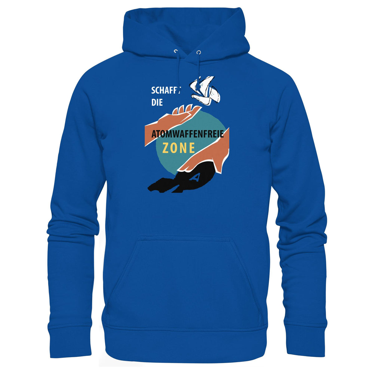 DDR Ostalgie Kapuze / Hoodie Unisex • SCHAFFT DIE ATOMWAFFENFREIE ZONE (ORIGINAL-PLAKAT)