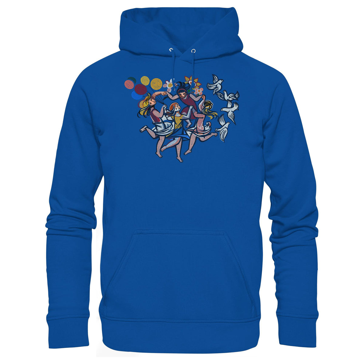 DDR Ostalgie Kapuze / Hoodie Unisex • WALTER WOMACKA - TANZENDE MÄDCHEN MIT FRIEDENSTAUBEN (MOSAIK HAUS DES LEHRERS, 1964)