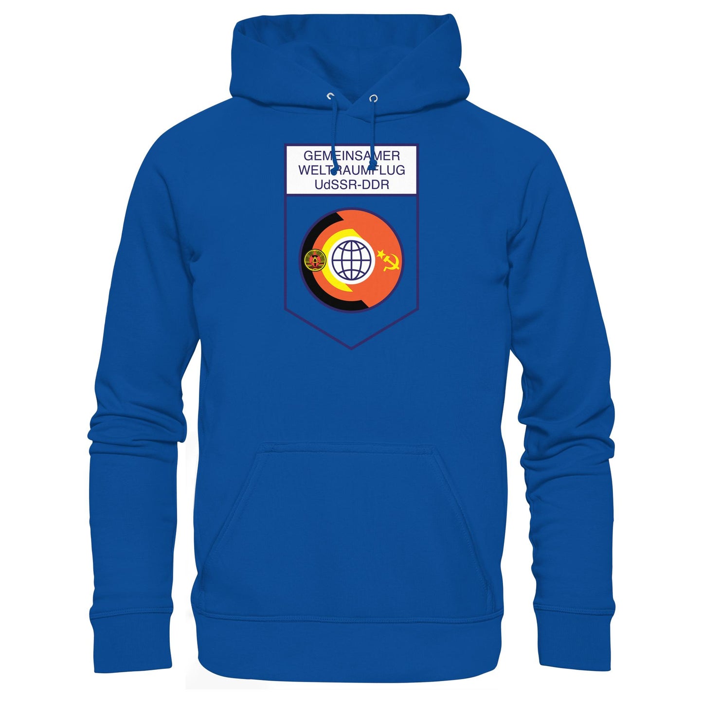 DDR Ostalgie Kapuze / Hoodie Unisex • GEMEINSAMER WELTRAUMFLUG UDSSR-DDR (ORIGINAL WIMPEL)