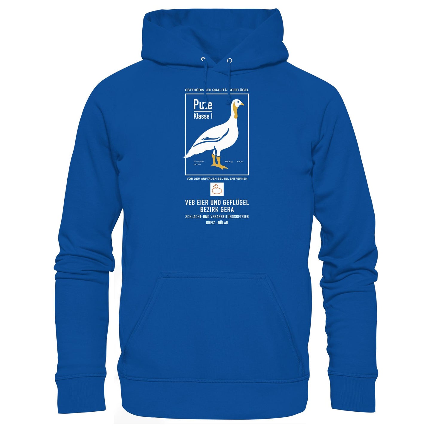 DDR Ostalgie Kapuze / Hoodie Unisex • PUTE KLASSE 1 - VEB EIER UND GEFLÜGEL GERA