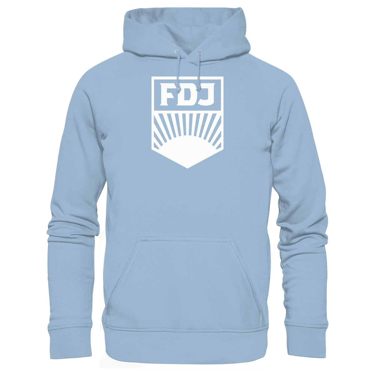 DDR Ostalgie Kapuze / Hoodie Unisex • FDJ FREIE DEUTSCHE JUGEND - WEISS