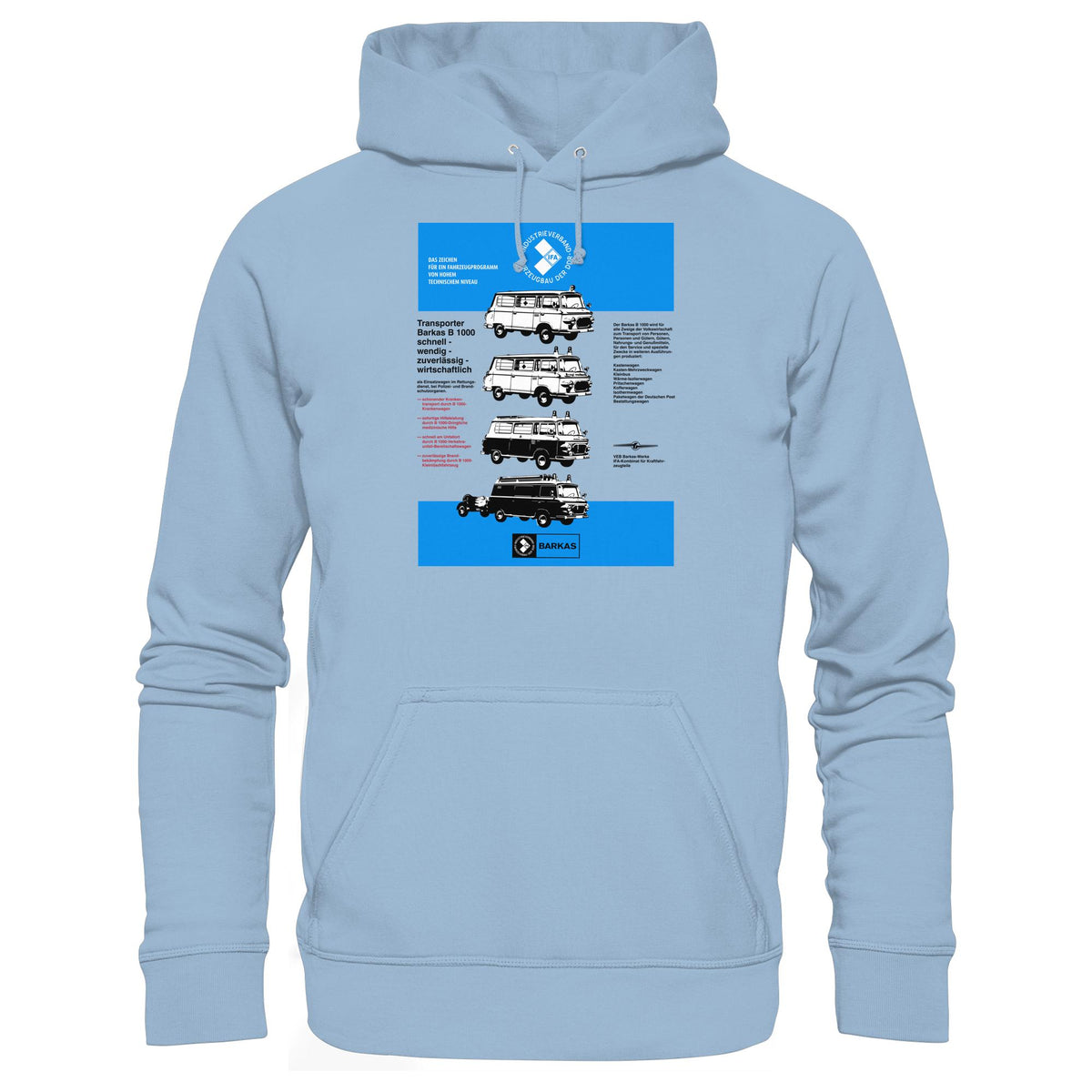 DDR Ostalgie Kapuze / Hoodie Unisex • IFA BARKAS B 1000 (ORIGINAL-PLAKAT)