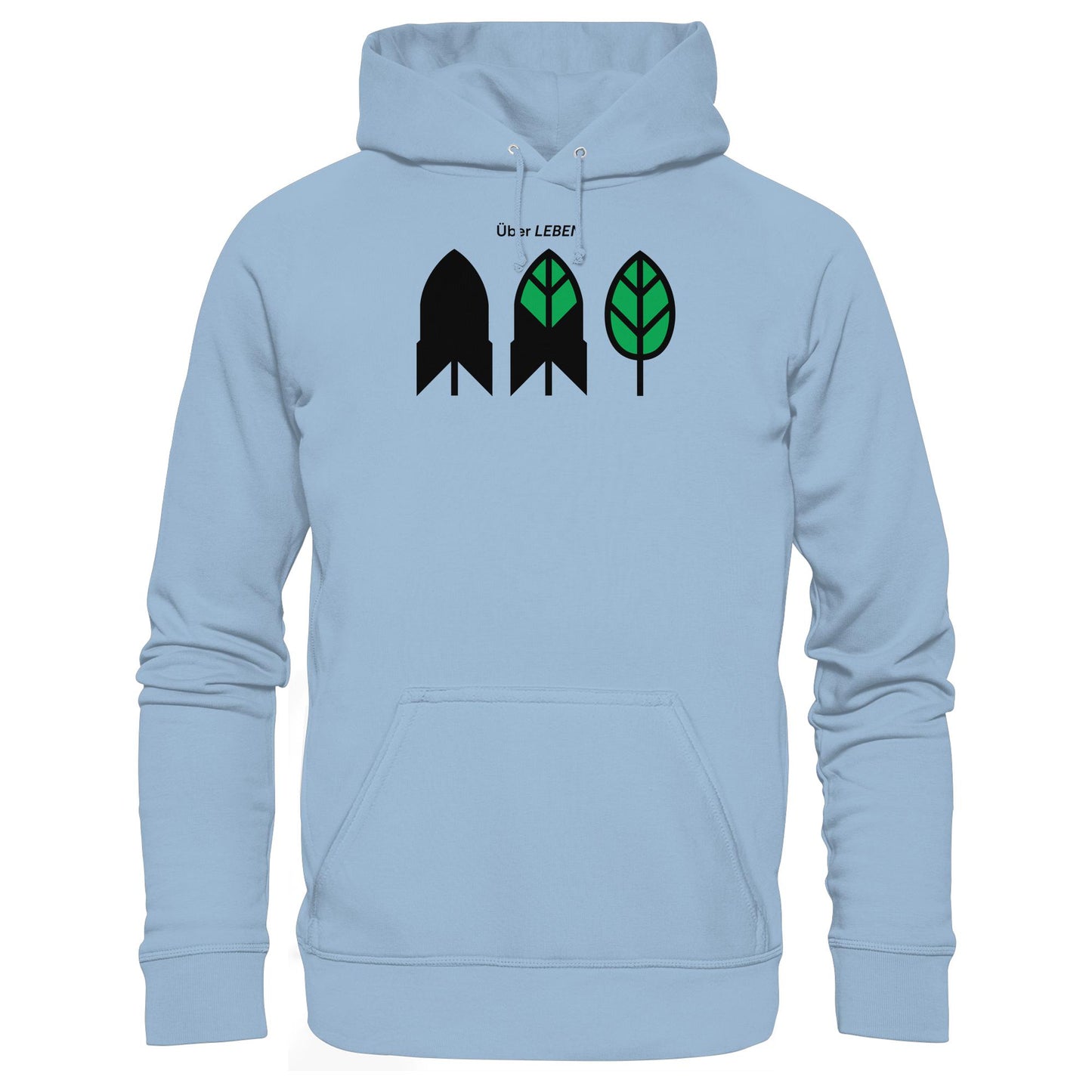 DDR Ostalgie Kapuze / Hoodie Unisex • ÜBER LEBEN (ORIGINAL FRIEDENS-PLAKAT)