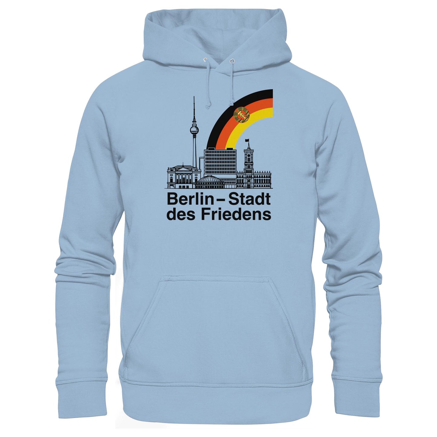 DDR Ostalgie Kapuze / Hoodie Unisex • BERLIN - STADT DES FRIEDENS (ORIGINAL POSTSTEMPEL)