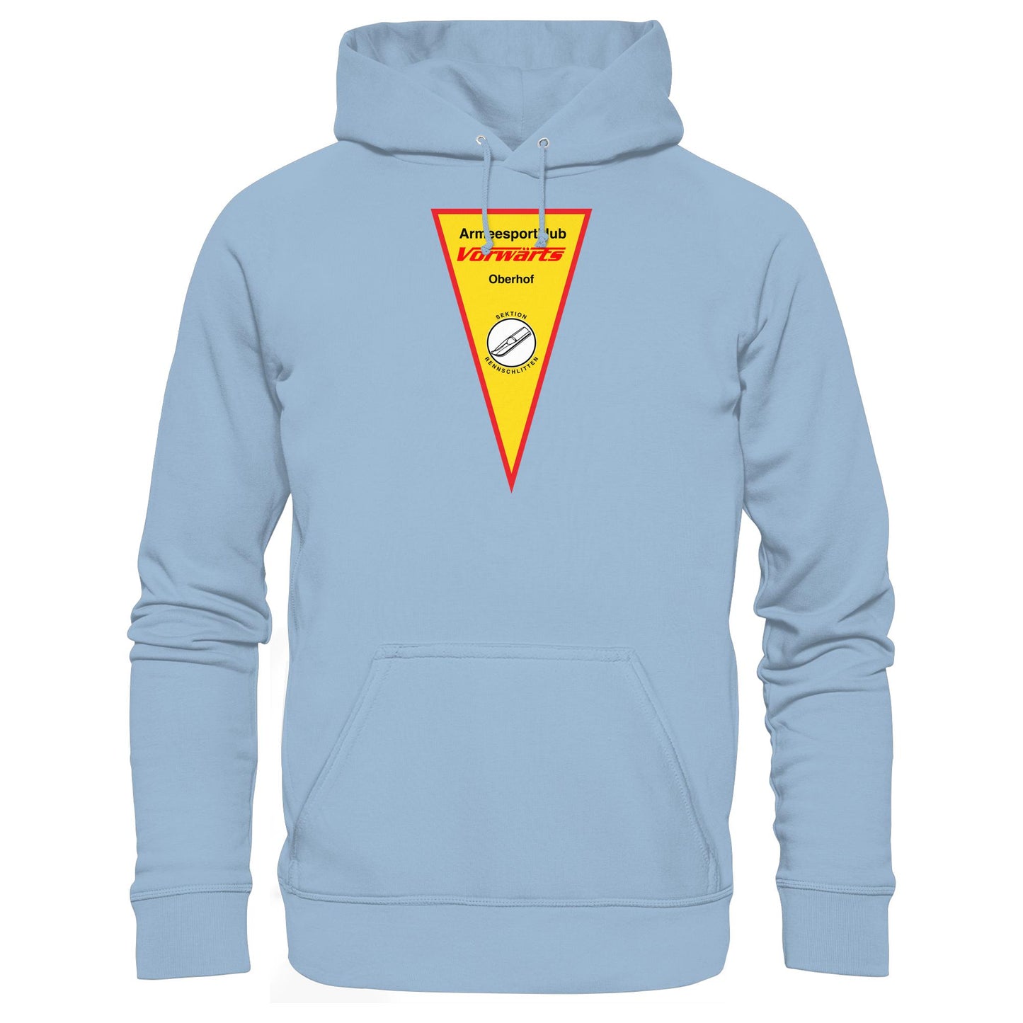 DDR Ostalgie Kapuze / Hoodie Unisex • ARMEESPORTKLUB VORWÄRTS OBERHOF - RENNSCHLITTEN