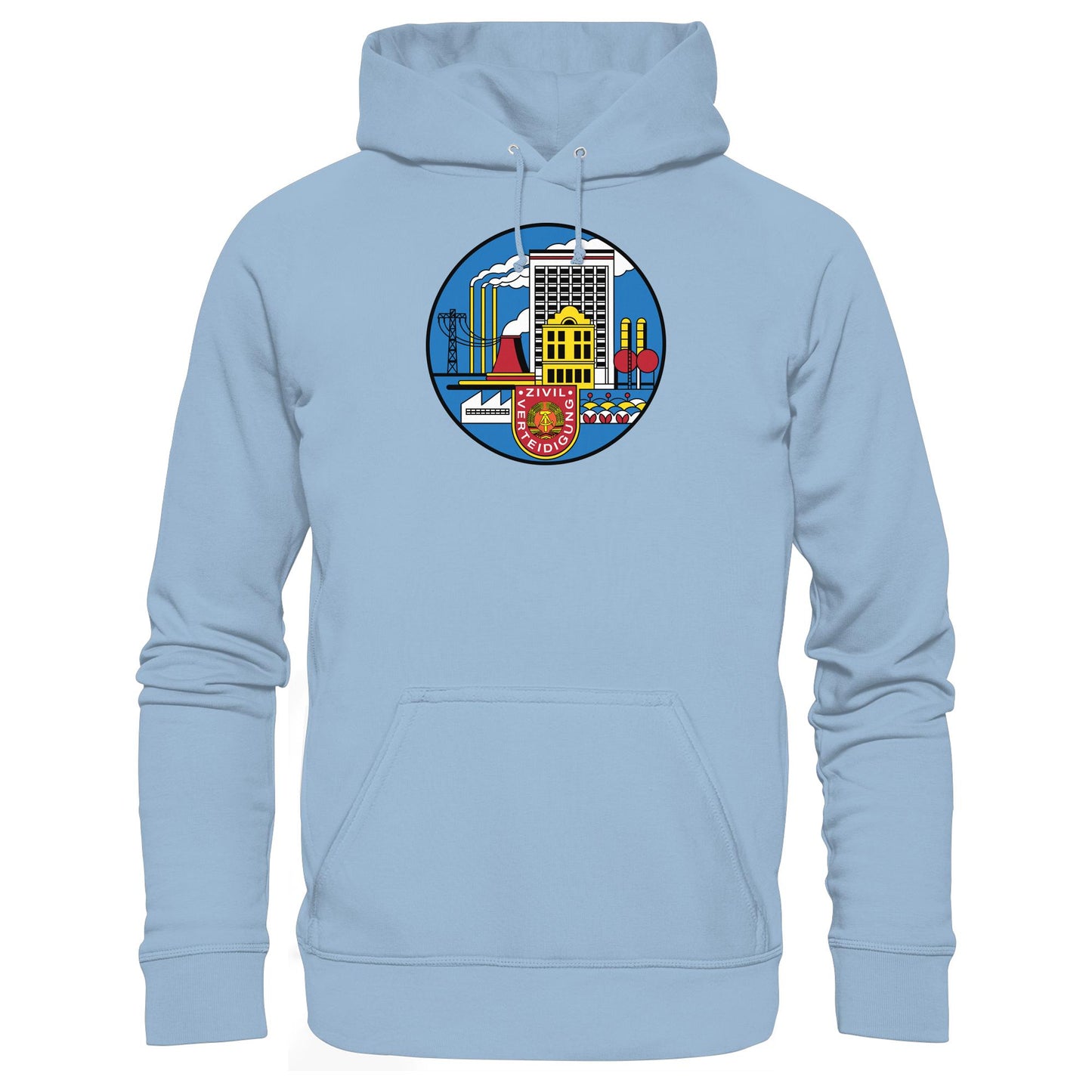 DDR Ostalgie Kapuze / Hoodie Unisex • DDR ZIVILVERTEIDIGUNG (ORIGINAL GLAS-DESIGN)