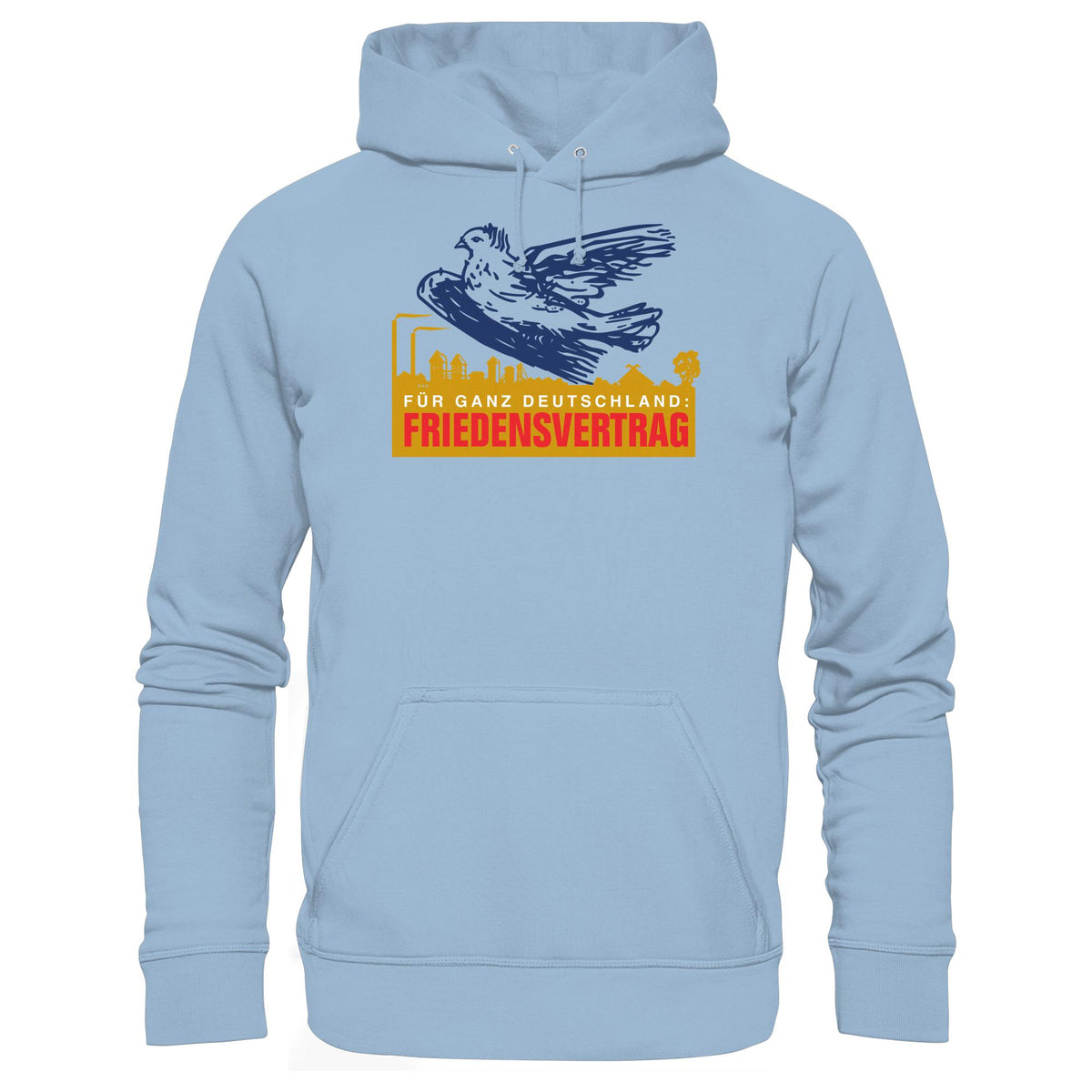 DDR Ostalgie Kapuze / Hoodie Unisex • FRIEDENSVERTRAG FÜR GANZ DEUTSCHLAND (ORIGINAL-PIN)