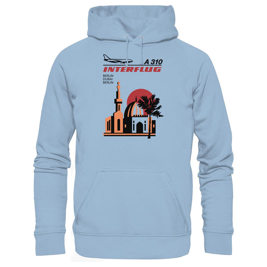 DDR Ostalgie Kapuze / Hoodie Unisex • INTERFLUG BERLIN - DUBAI (ORIGINAL SONDERSTEMPEL)