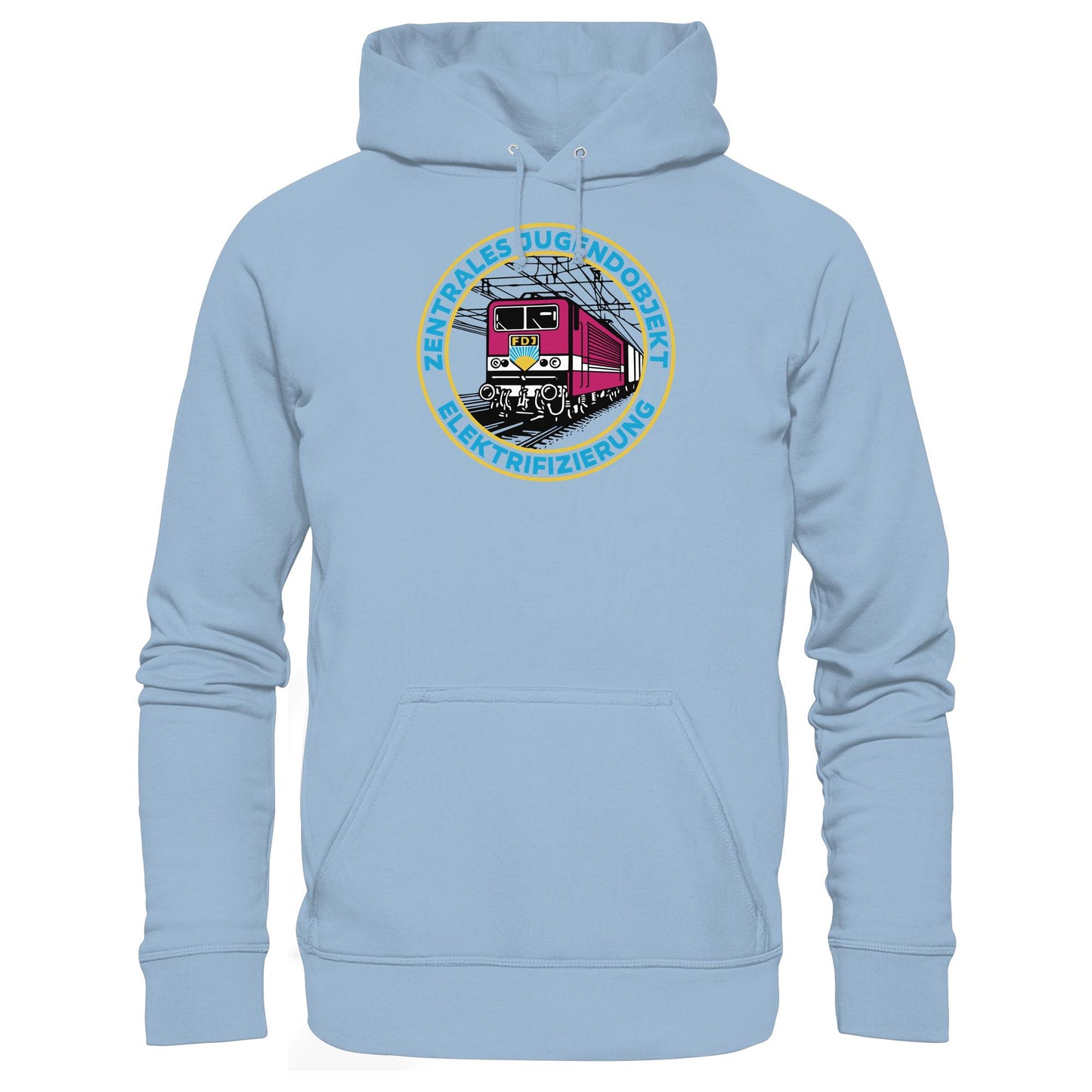 DDR Ostalgie Kapuze / Hoodie Unisex • DR - FDJ ZENTRALES JUGENDOBJEKT ELEKTRIFIZIERUNG