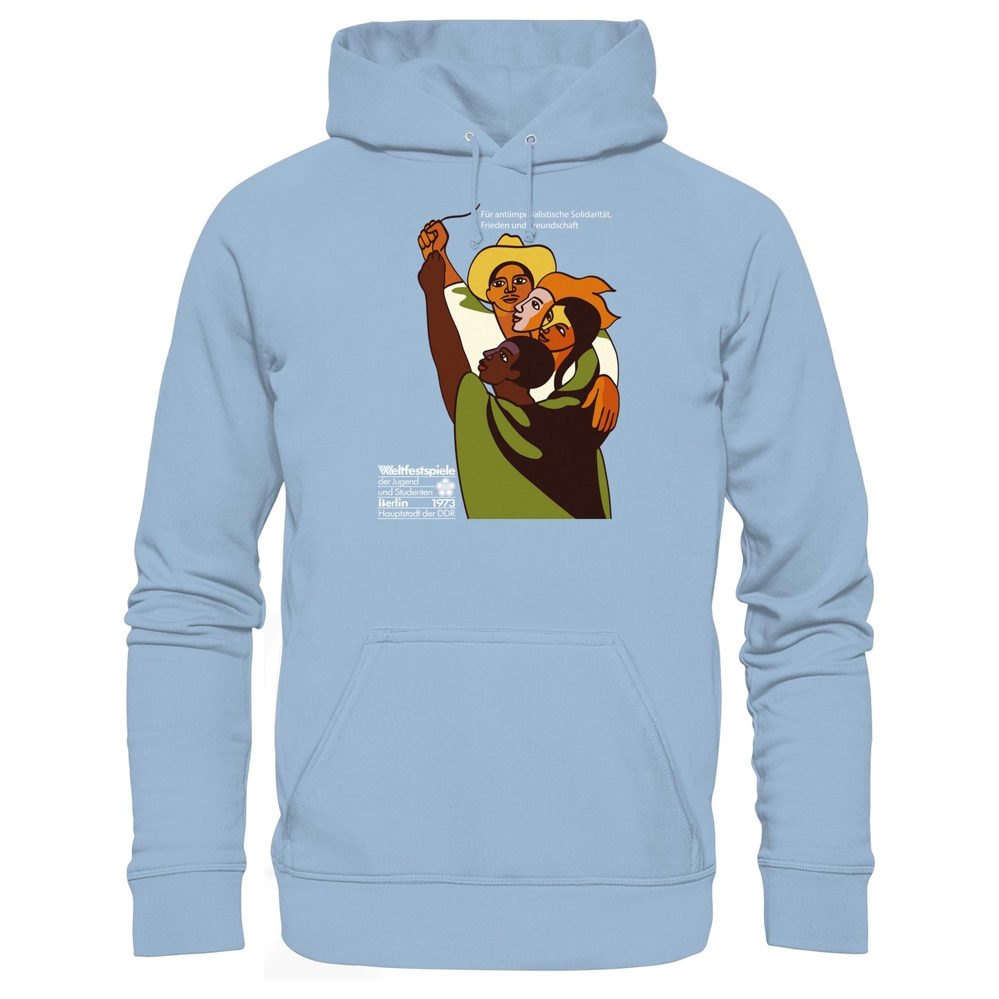 DDR Ostalgie Kapuze / Hoodie Unisex • FÜR FRIEDEN UND FREUNDSCHAFT - ORIGINALPOSTER WELTFESTSPIELE BERLIN 1973
